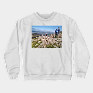 Climbers make their way up the steep path on Ben Nevis Crewneck Sweatshirt